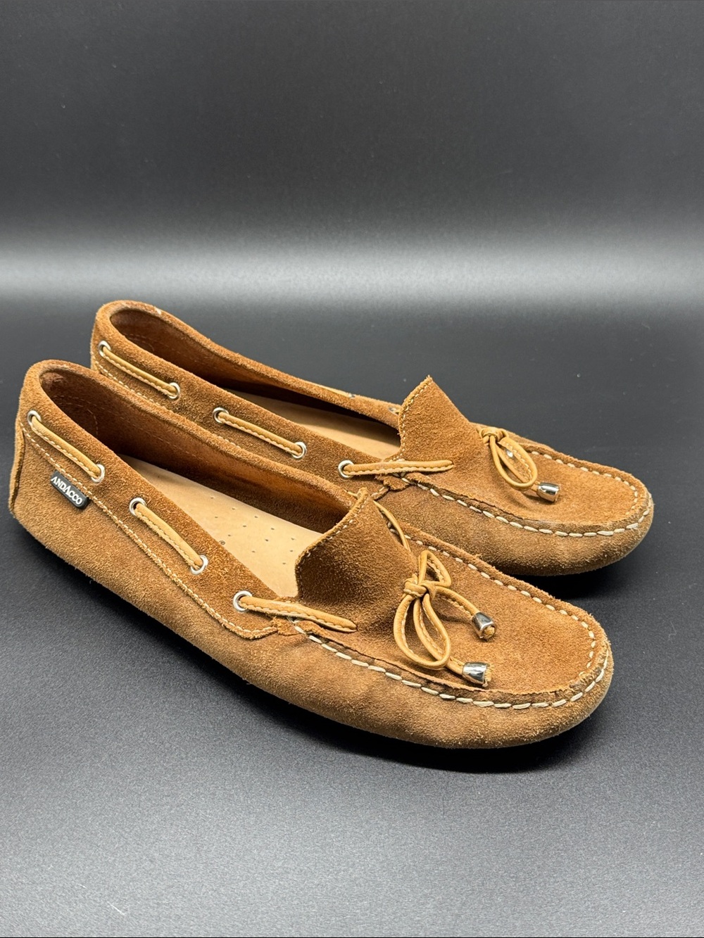 Women’s Andacco Suede Moccasin Loafers in Tan - Casual Slip-Ons Sz 8